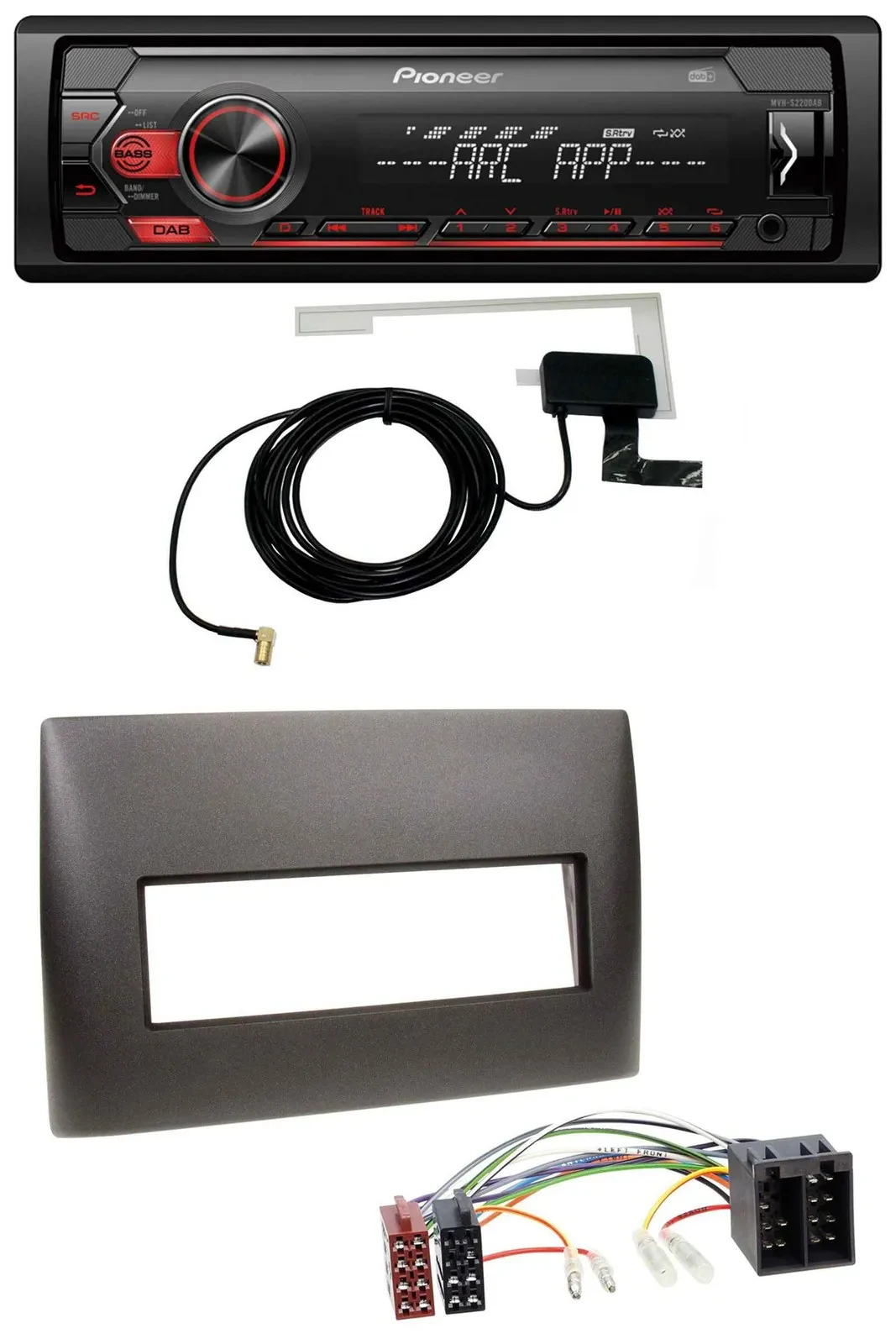 Автомагнитола Pioneer 1-DIN USB DAB MP3 AUX для Fiat Stilo (192, 2001–2008)