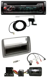 Автомагнитола для Alfa Romeo GT/147 Pioneer DAB, CD, USB, Bluetooth, поддержка кнопок на руле, цвет серебристый