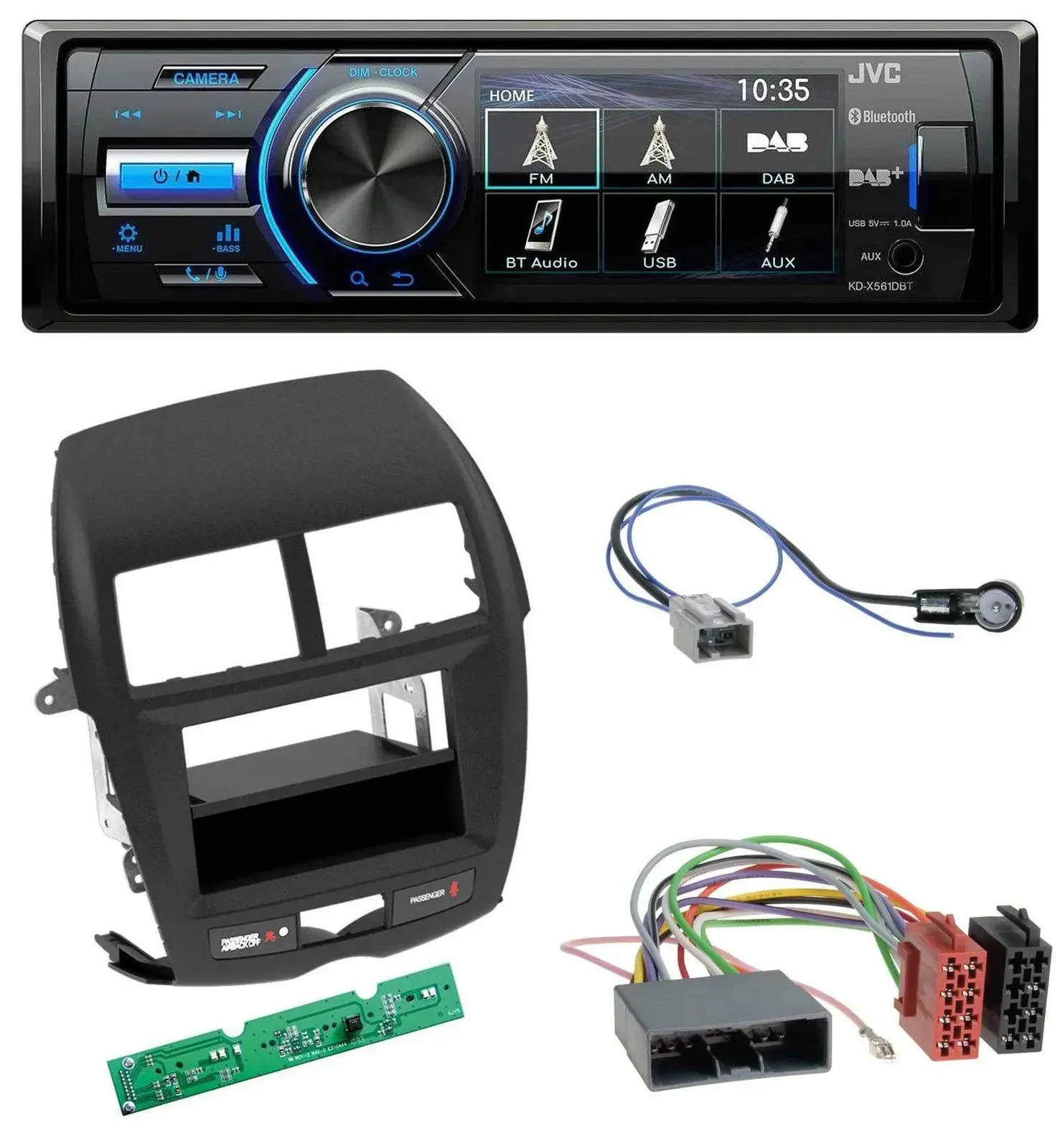 Автомагнитола JVC Bluetooth MP3 USB DAB для Mitsubishi ASX (2010–2014)