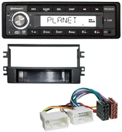 Continental USB 1DIN AUX DAB MP3 Autoradio für Kia Carens (ab 2007)