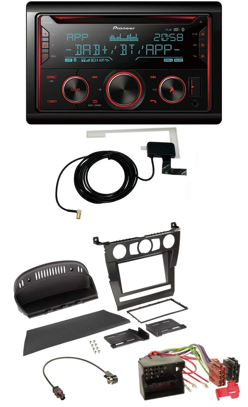 Pioneer 2DIN MP3 DAB USB CD Bluetooth Autoradio für BMW 5er (E60, 2003-2007)