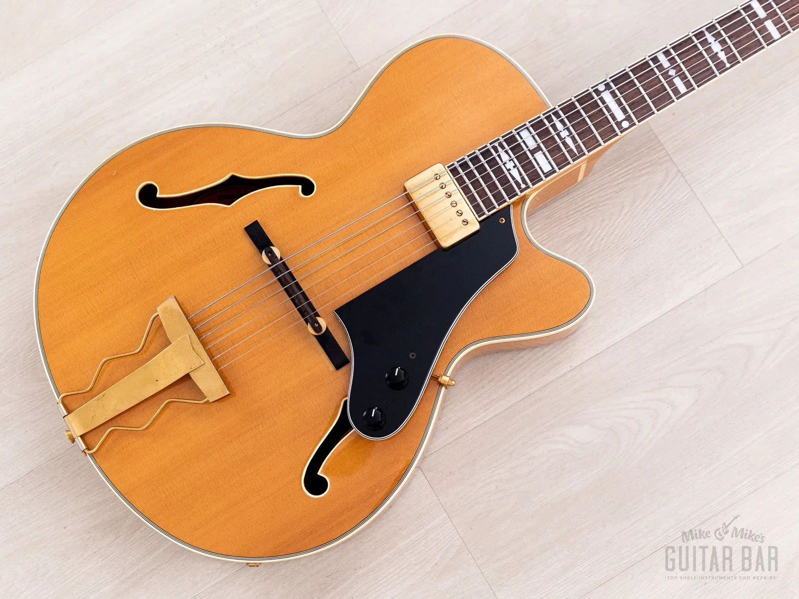 1987 Epiphone Nouveau NV-J Vintage Archtop Electric Guitar Natural w/ Case