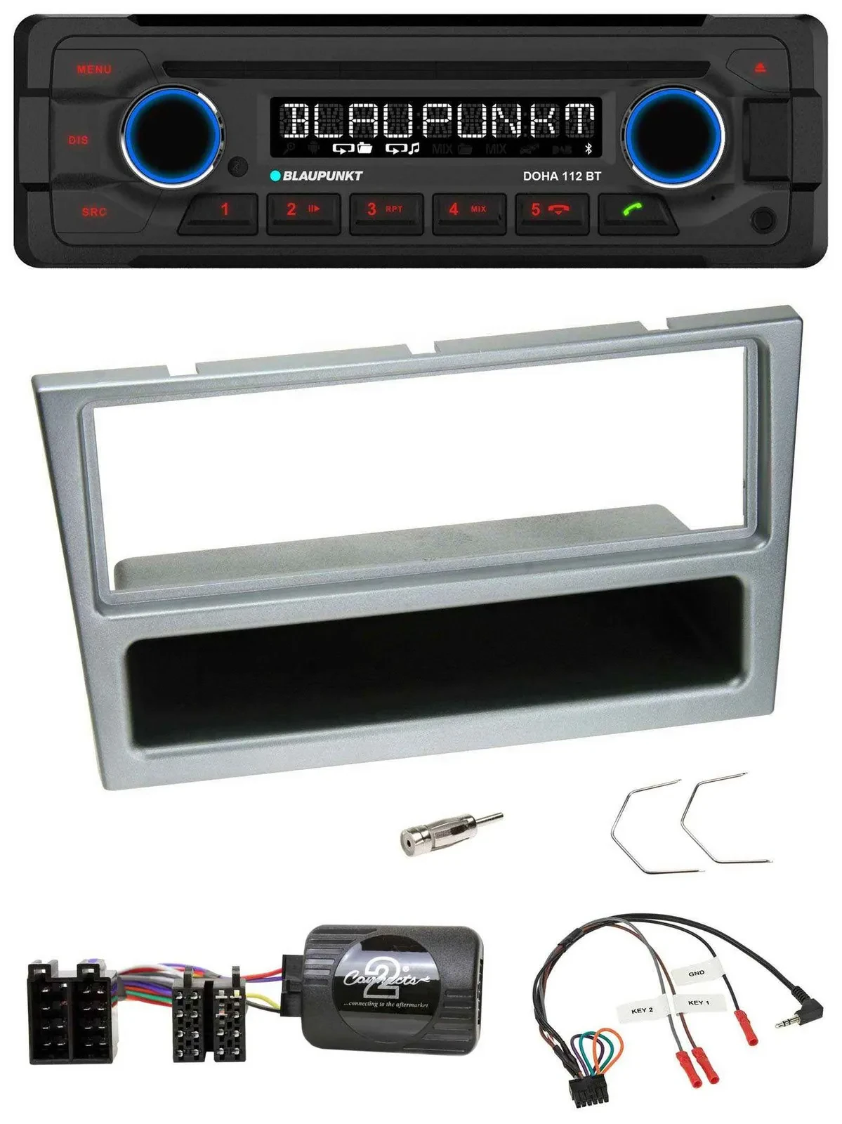 Blaupunkt Lenkrad MP3 CD Bluetooth USB Autoradio für Opel Corsa C 2000-2004 silb