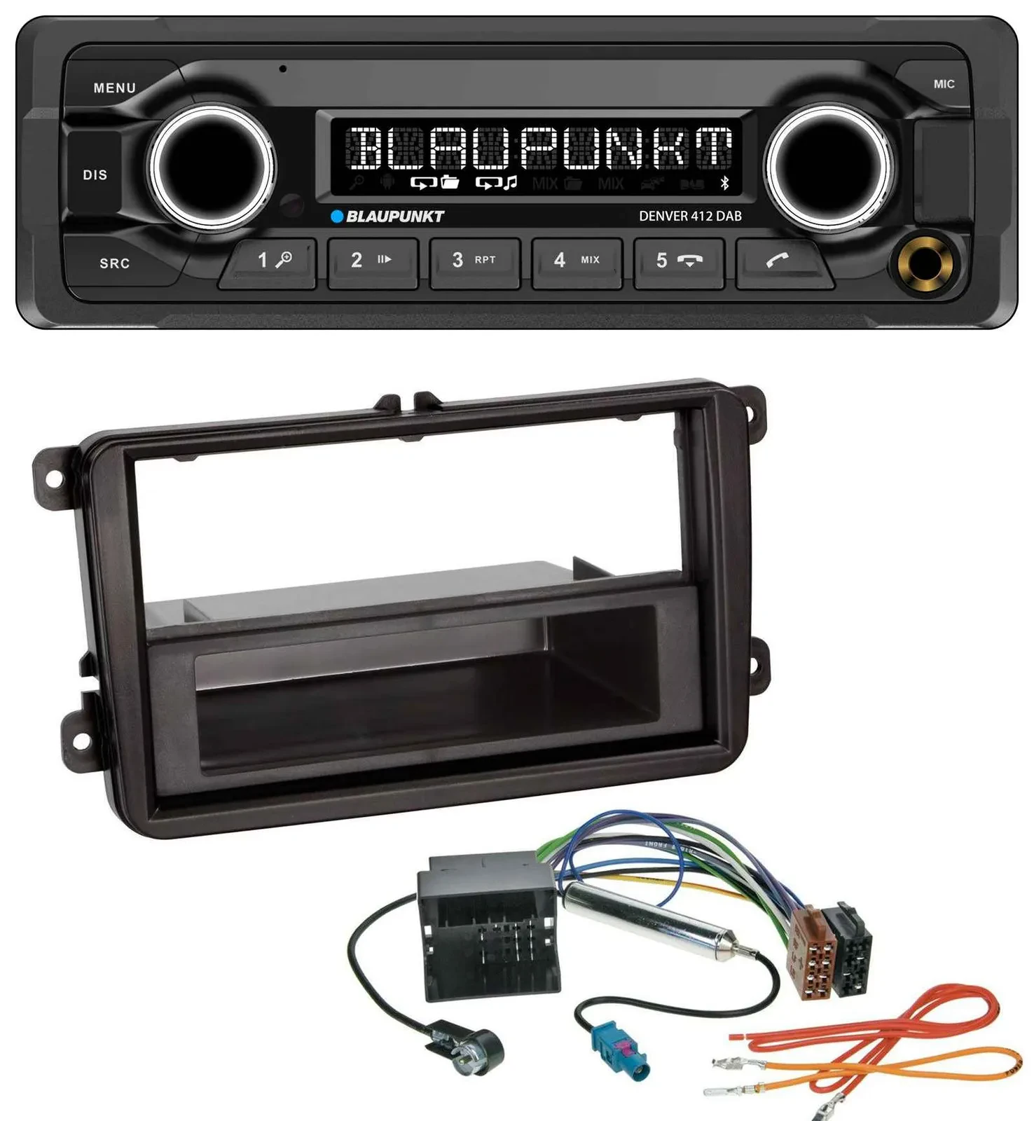 Blaupunkt Bluetooth DAB MP3 USB Autoradio für VW Sharan ab 10 Tiguan ab 07 Toura