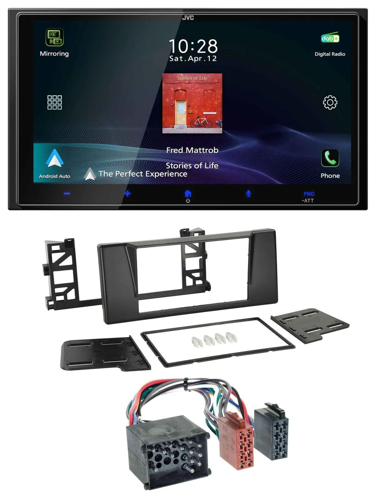 JVC USB Bluetooth 2DIN DAB MP3 Autoradio für BMW 5er (E39) X5 Rundpin