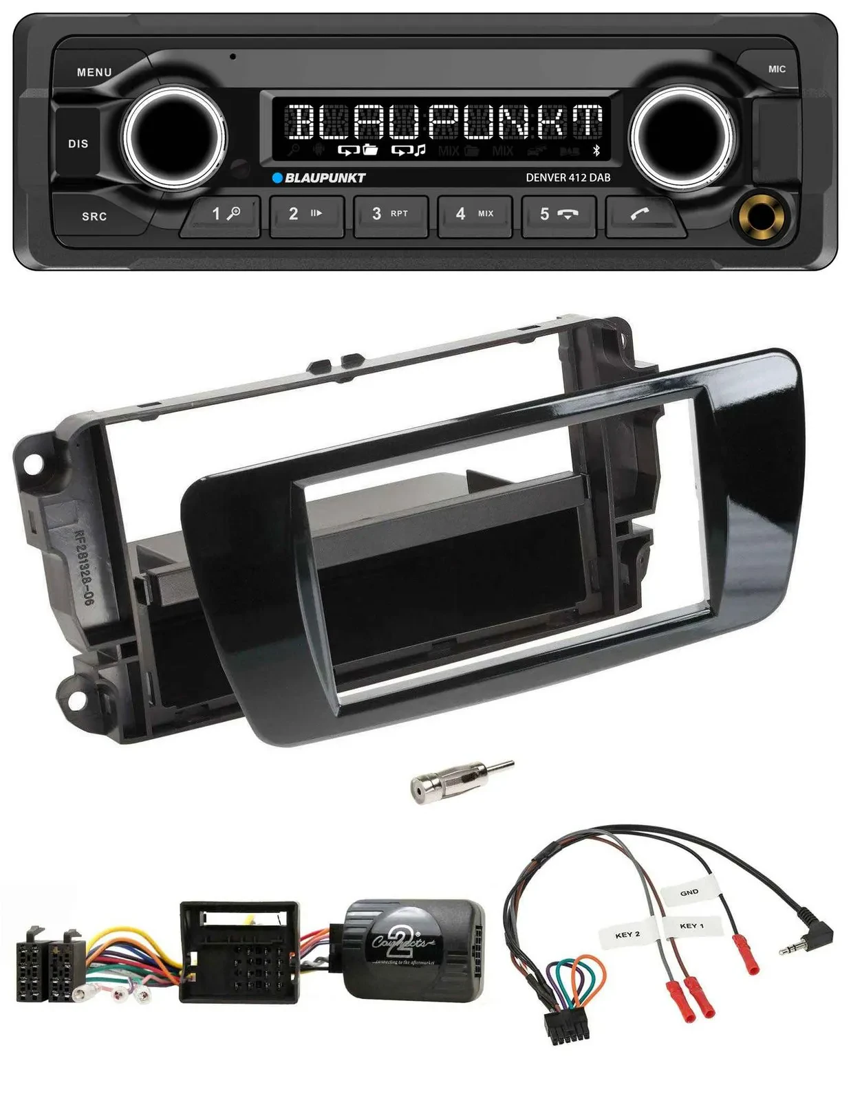 Blaupunkt Bluetooth DAB Lenkrad USB Autoradio für Seat Ibiza Klavierlack schwarz