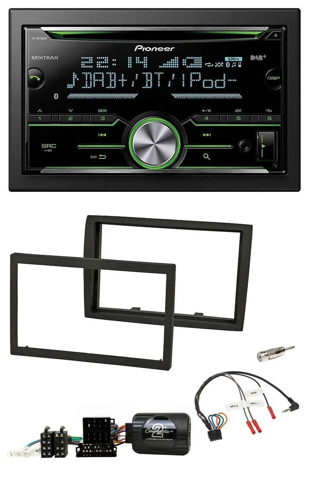 Автомагнитола для Fiat Ducato Pioneer 2DIN, Bluetooth, DAB, USB, CD