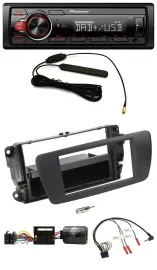 Автомагнитола Pioneer 1DIN, DAB, MP3, USB, совместима с кнопками на руле, для Seat Ibiza, черный