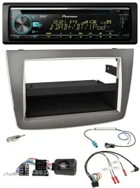 Автомагнитола Pioneer CD USB Bluetooth DAB для Alfa Romeo Mito 955 (2008–2014), серебристая, с поддержкой управления на руле