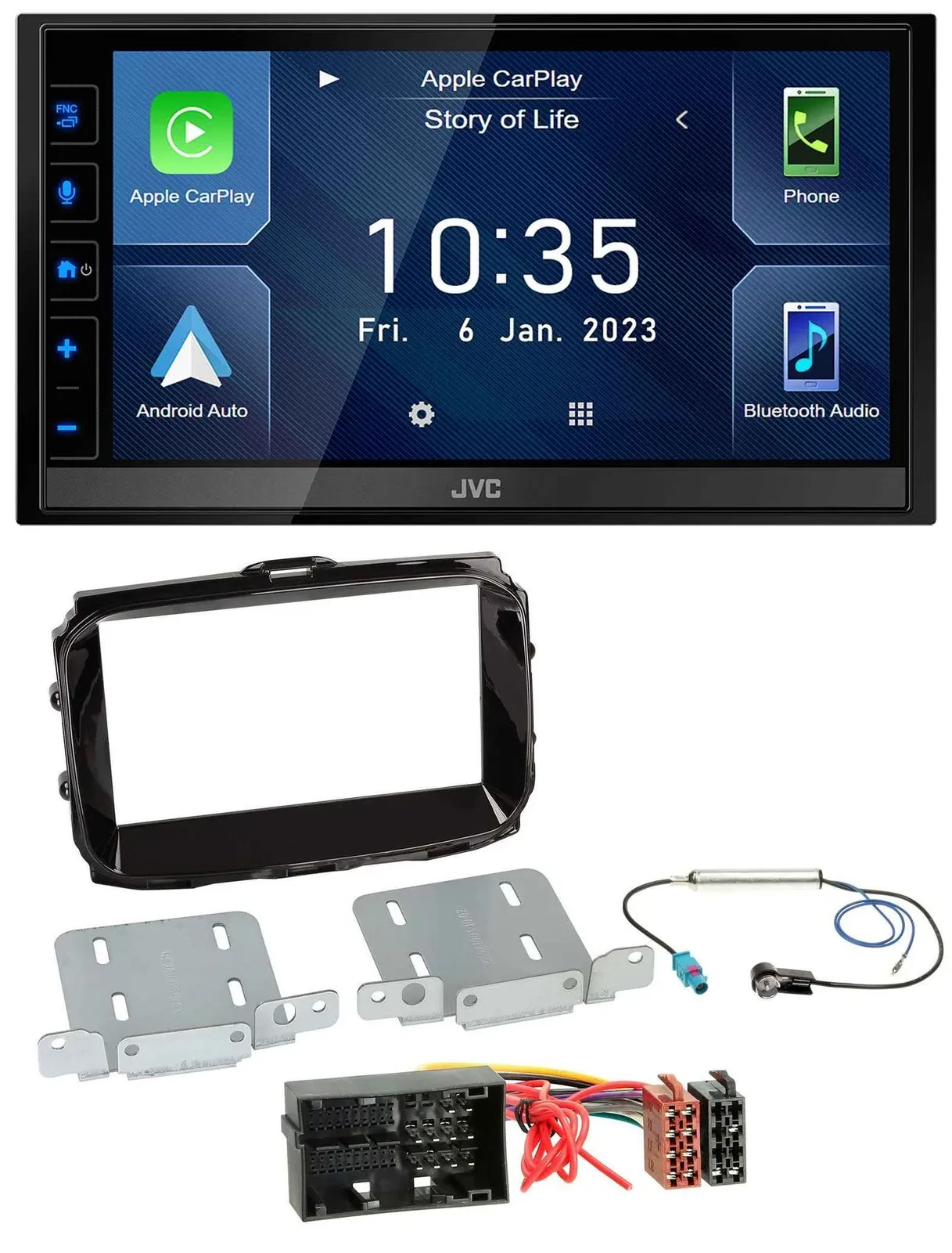 JVC DAB Bluetooth MP3 USB 2DIN Autoradio für Alfa Giulietta ab 13 940 Facelift p
