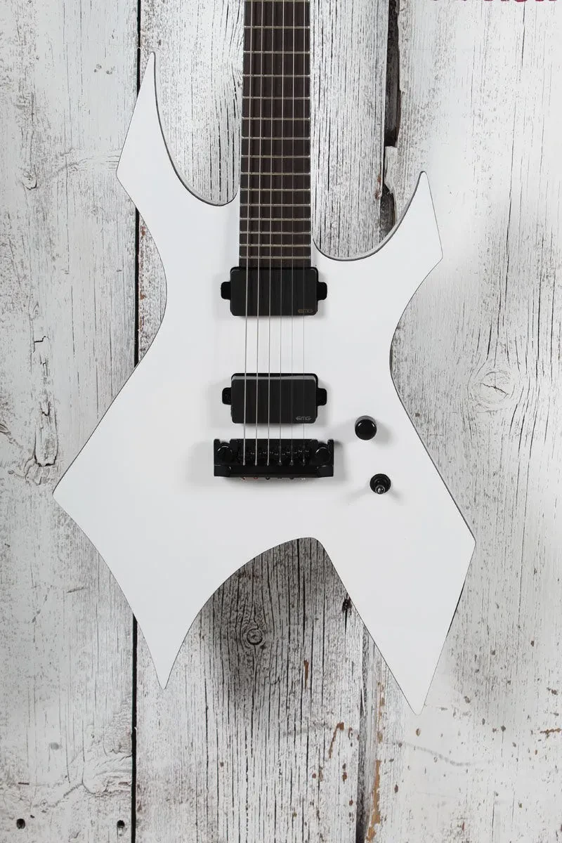 BC Rich Warlock Prophecy Electric Guitar with Quad Bridge Matte White Finish