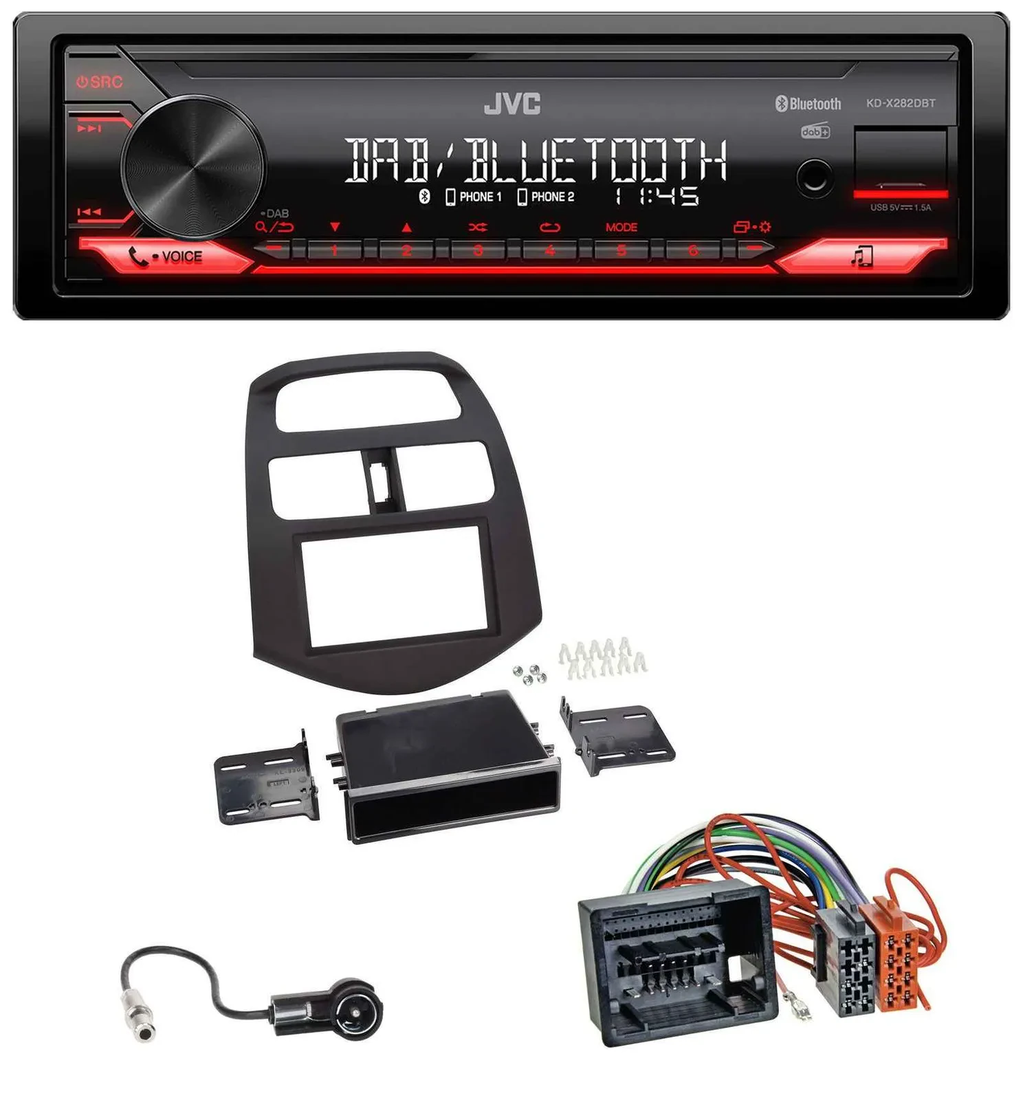JVC Bluetooth USB DAB MP3 Autoradio für Chevrolet Spark (ab 2013)