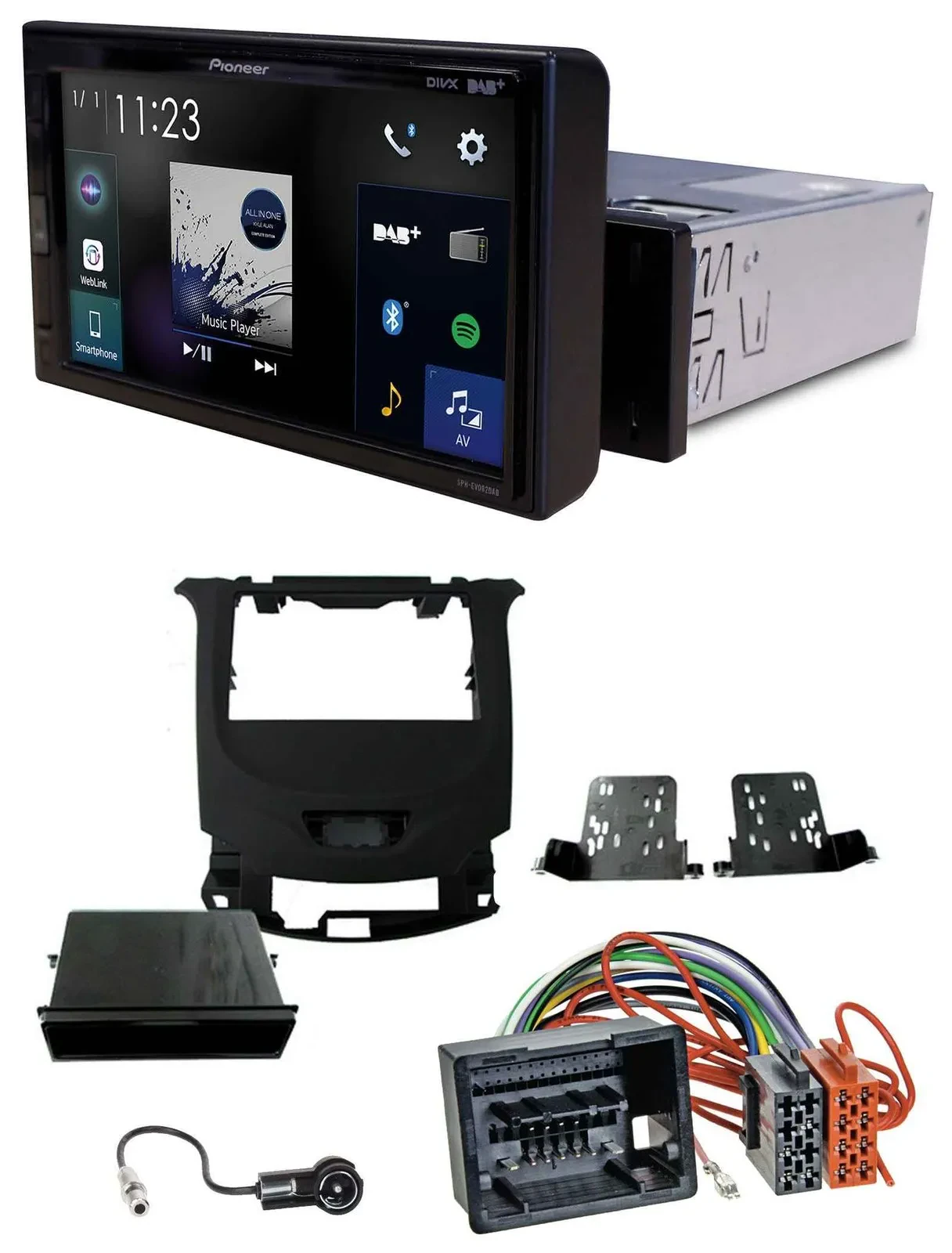 Pioneer DAB MP3 Bluetooth USB Autoradio für Chevrolet Cruze ab 2016 Klavierlack/