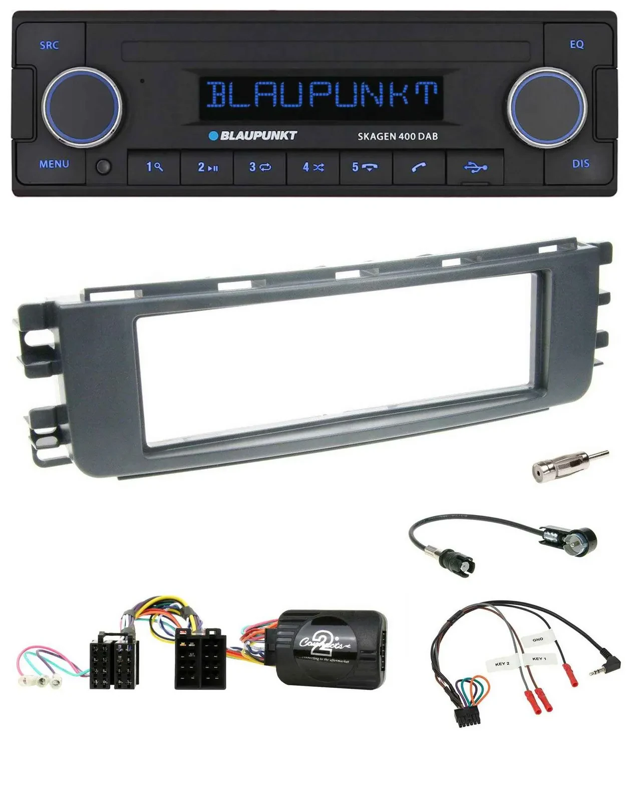Автомагнитола для Smart ForFour (W454, 2004–2006) Blaupunkt DAB, USB, Bluetooth, поддержка управления с руля