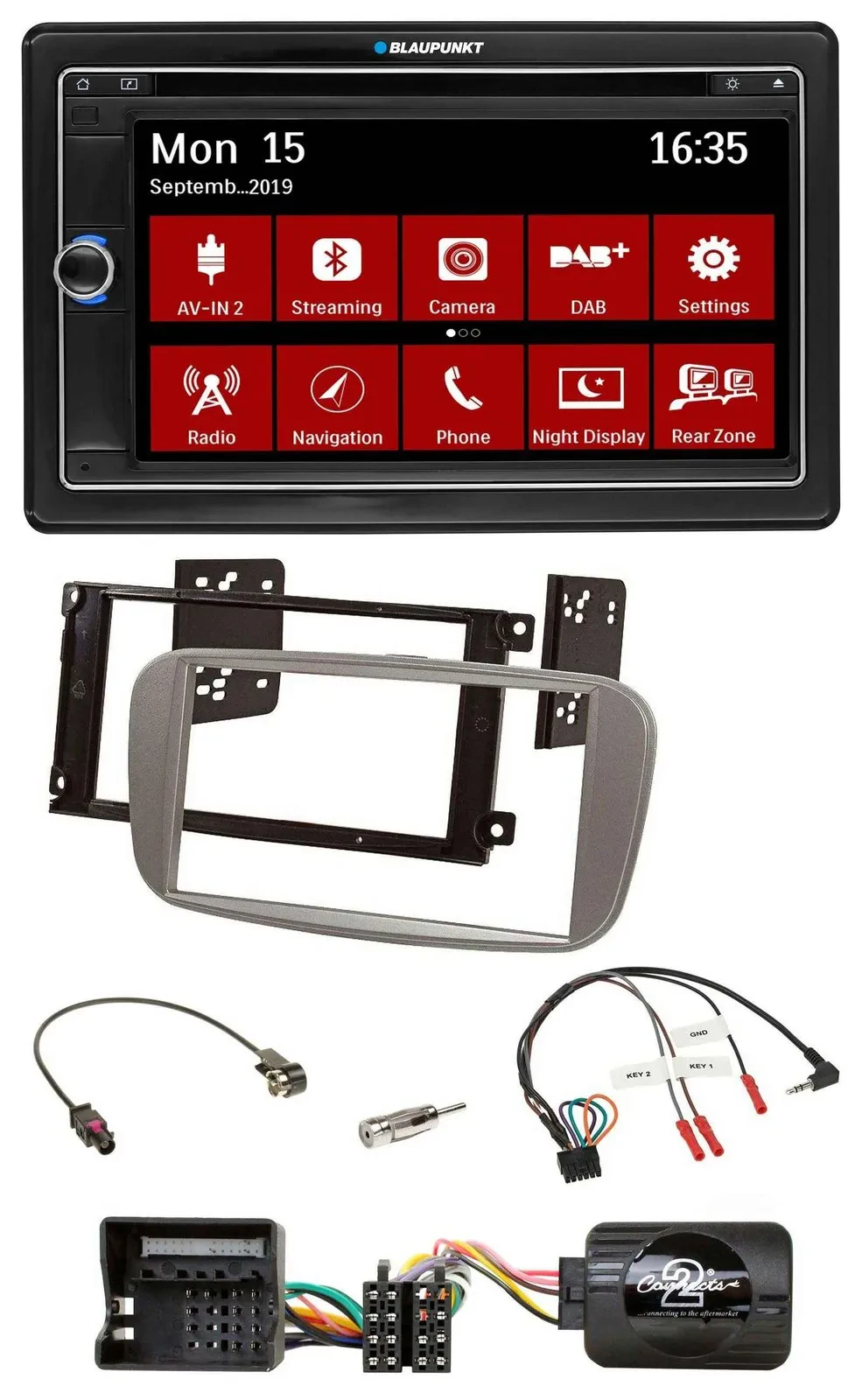 Blaupunkt Lenkrad DAB TMC 2DIN USB Bluetooth Navigation für Ford Mondeo S-Max ab