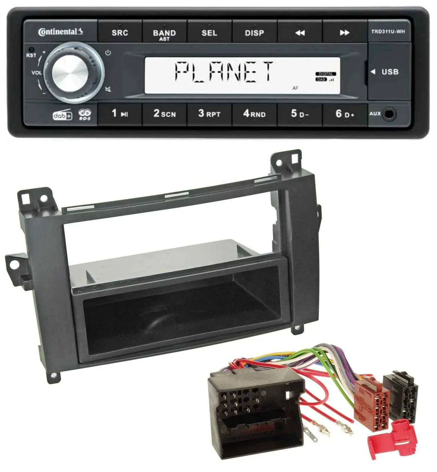 Continental MP3 AUX USB DAB 1DIN Autoradio für Mercedes B-Klasse (T245, 05-11)