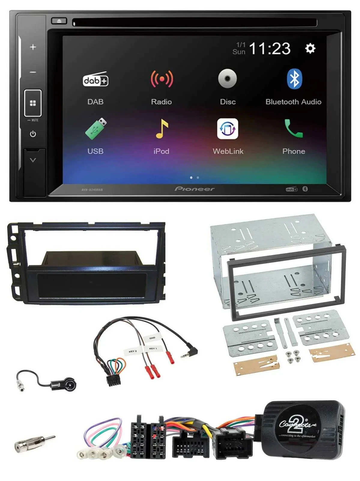 Pioneer Bluetooth Lenkrad USB 2DIN DAB DVD Autoradio für Cadillac BLS YSCF 2006-