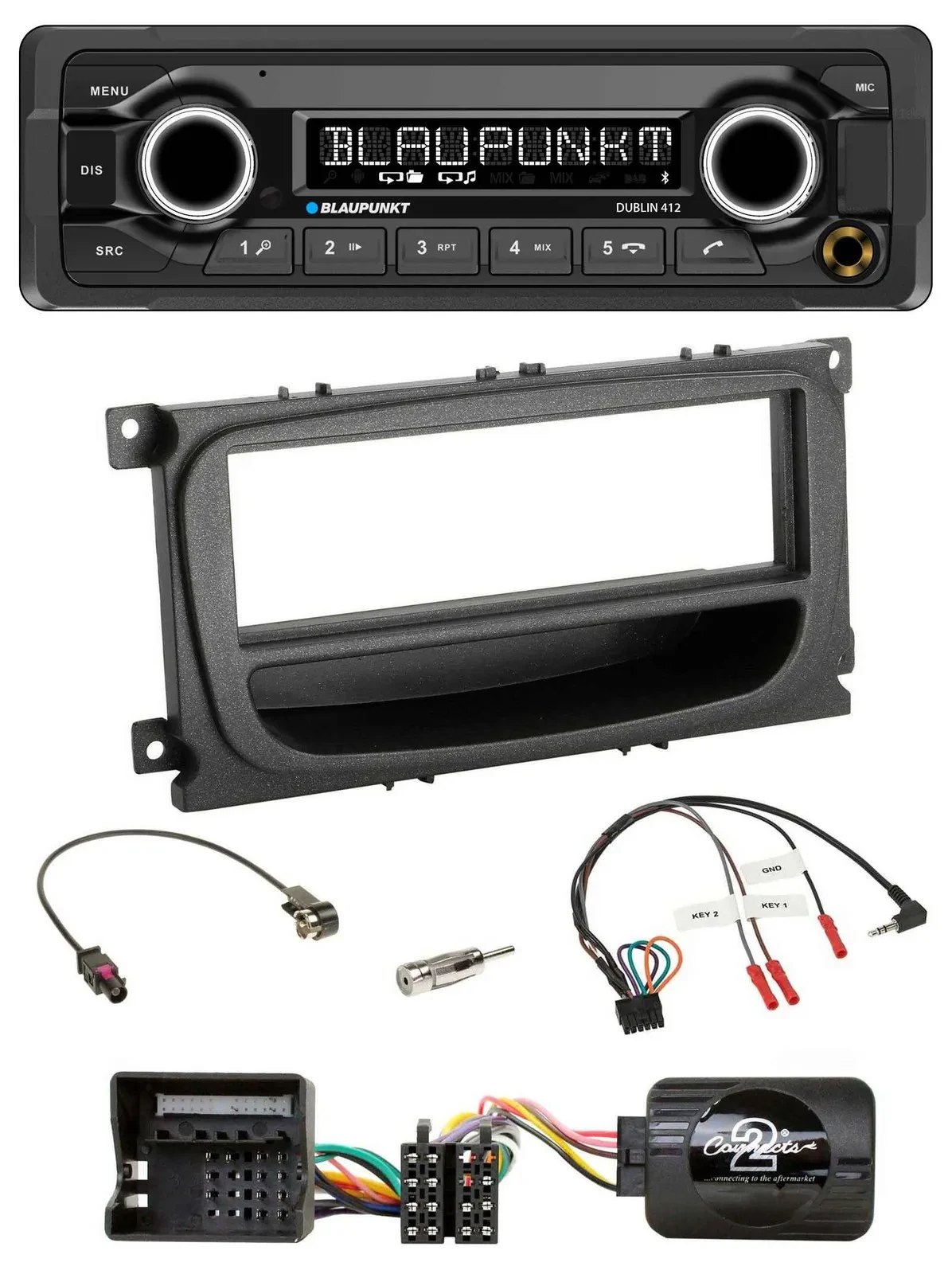 Blaupunkt MP3 Bluetooth USB Lenkrad Autoradio für Ford C-Max Galaxy Focus ab 07