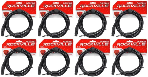 Коммутационный кабель Rockville RCXFB10B Black 3 м (8 штук)