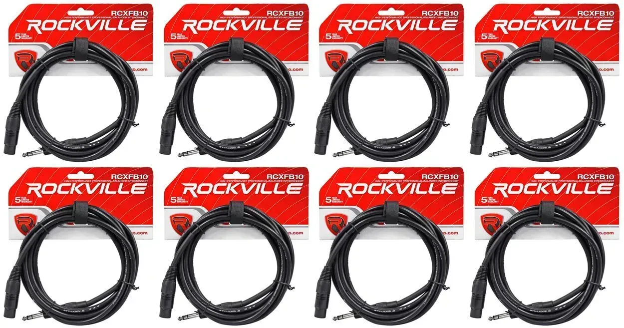 Коммутационный кабель Rockville RCXFB10B Black 3 м (8 штук)