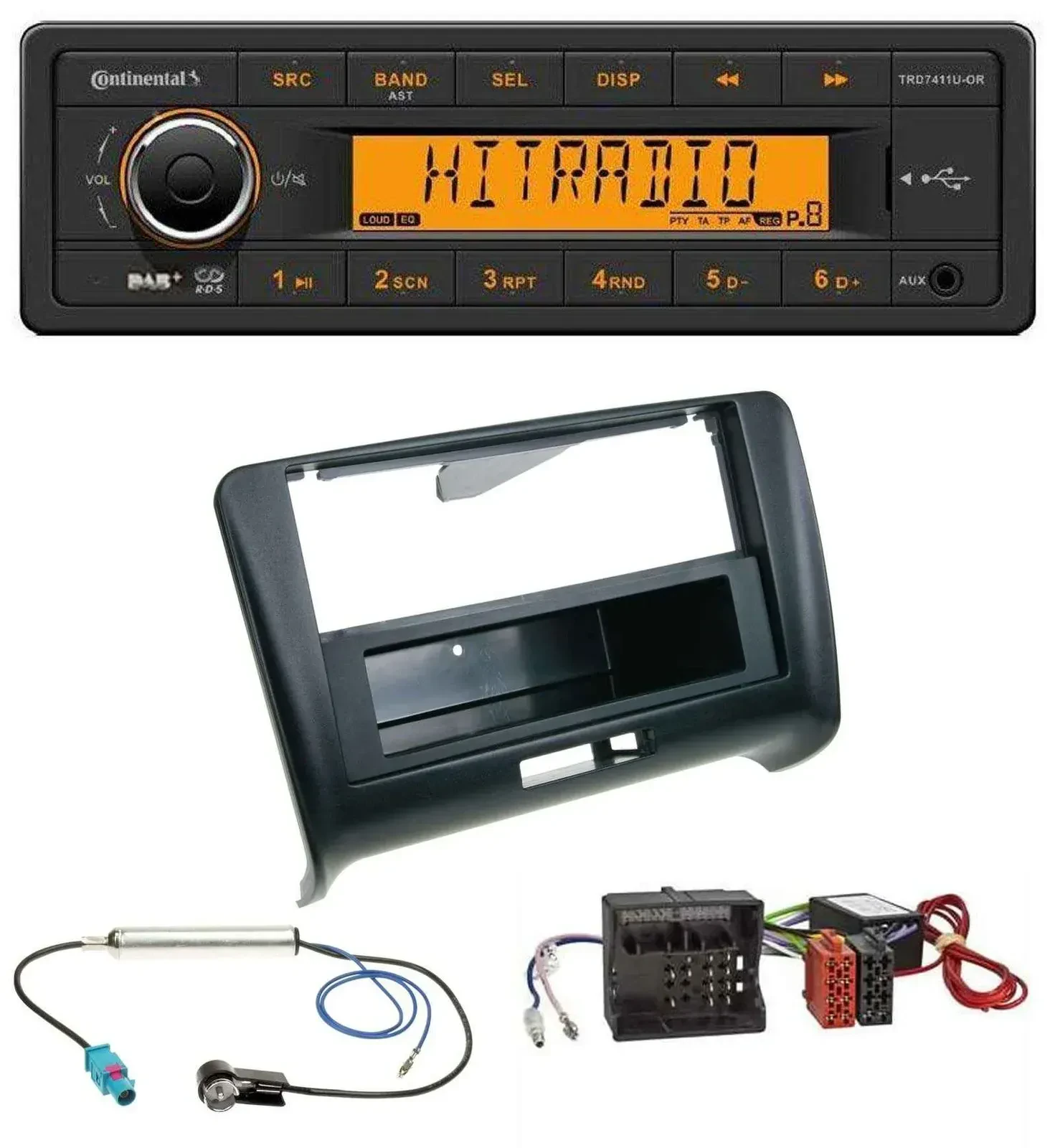 Continental 1DIN DAB MP3 AUX USB Autoradio für Audi TT 06-14 Aktivsystem Quadloc