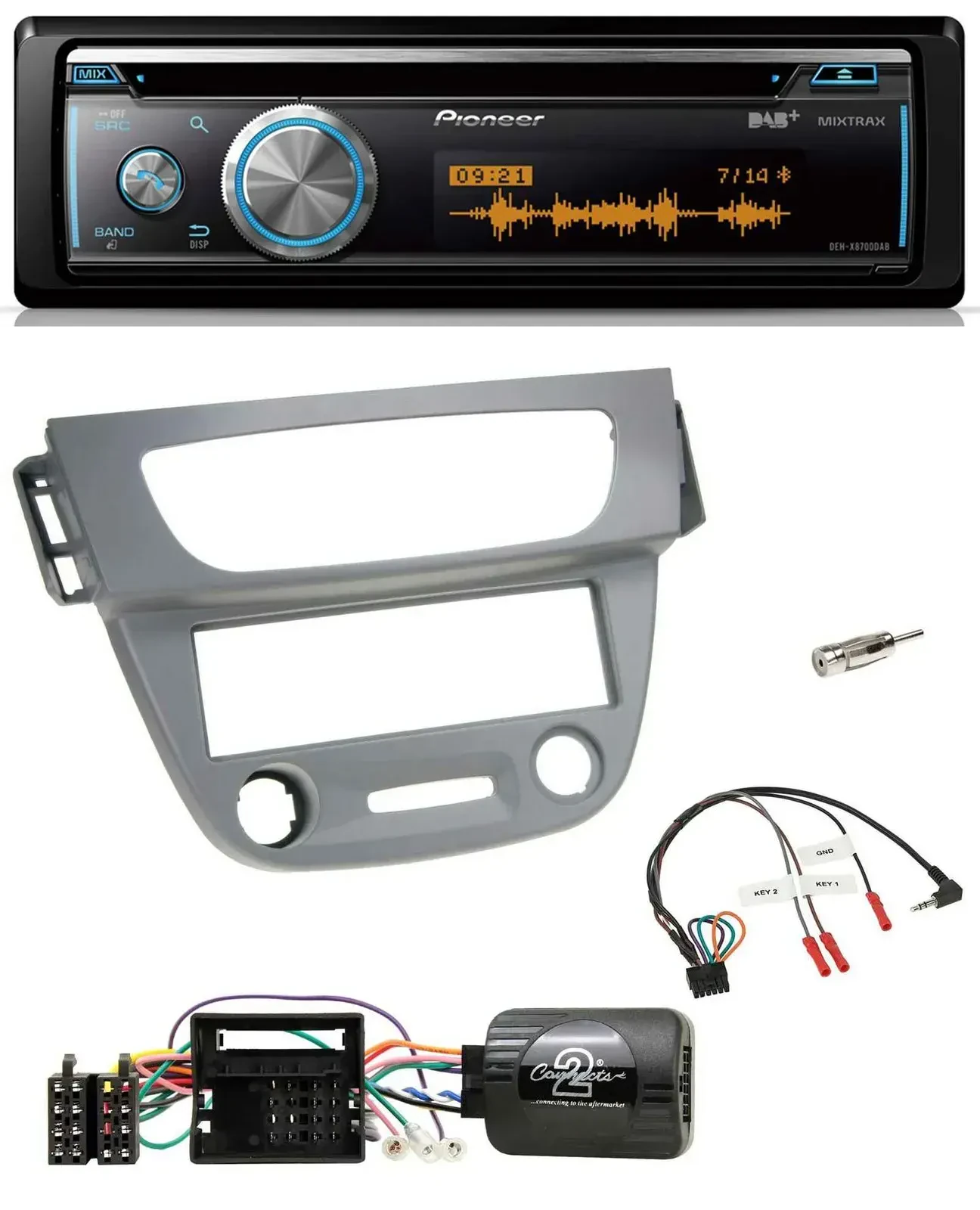 Автомагнитола для Renault Megane III 2009–2012 Pioneer DAB USB CD Bluetooth с управлением с руля