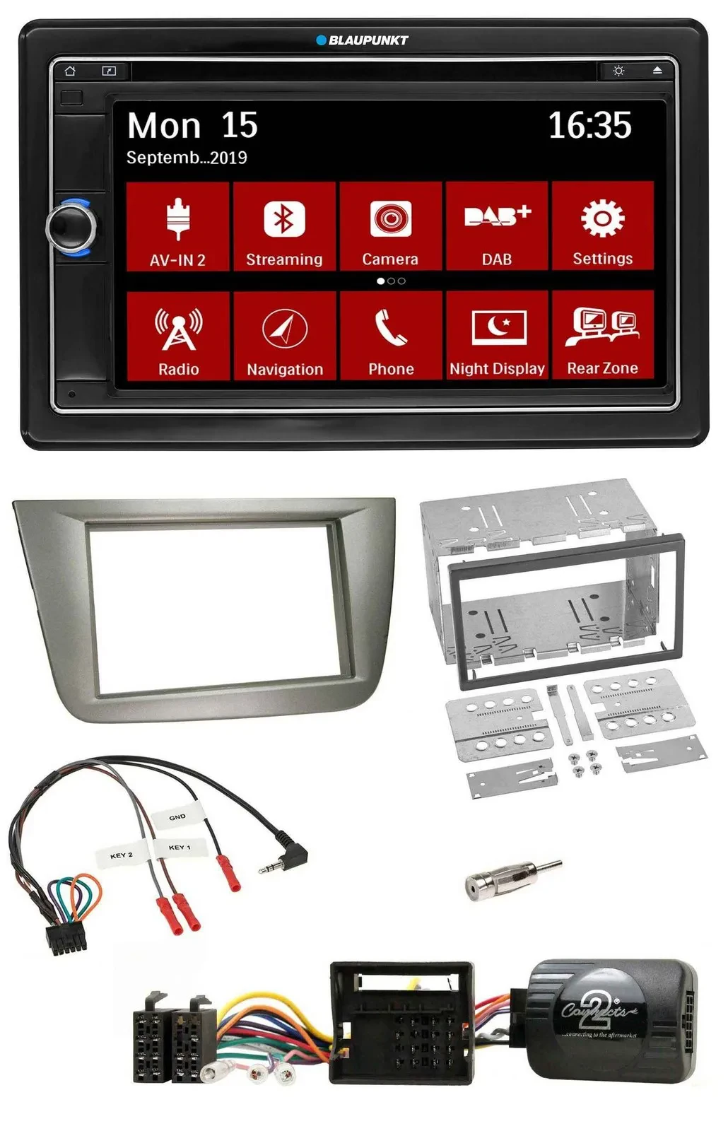 Автомагнитола Blaupunkt 2DIN DAB Bluetooth USB с навигацией, TMC, для Seat Toledo/Altea