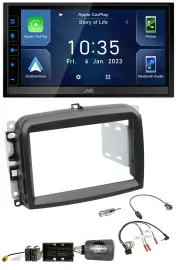 JVC DAB Bluetooth Lenkrad USB 2DIN Autoradio für Fiat 500 L ab 2012