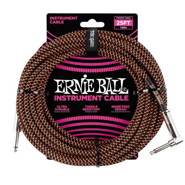 Инструментальный кабель Ernie Ball 6064 7.5м Braided Orange