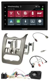Blaupunkt DAB Bluetooth USB Lenkrad 2DIN Autoradio für Dacia ab 2012 dunkelsilbe