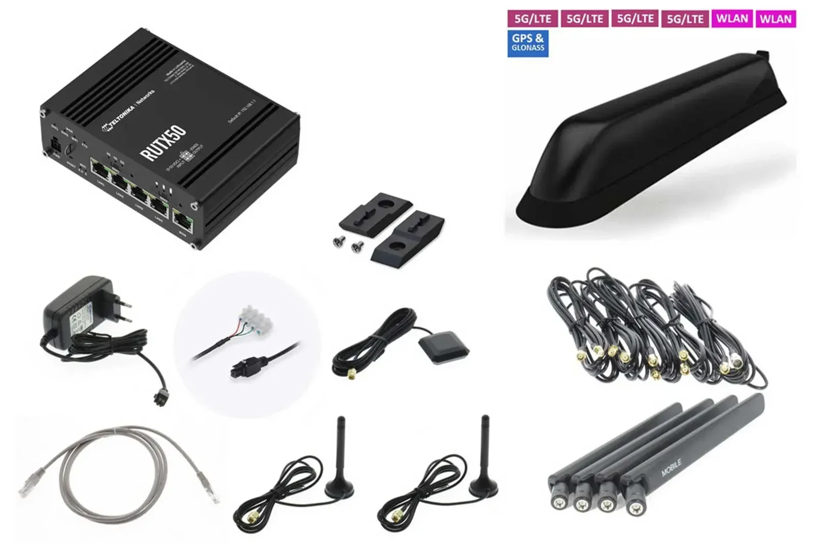 Teltonika 5G WLAN Router RUTX50B mit ANT1215 - TEL-RUTX50B-1215