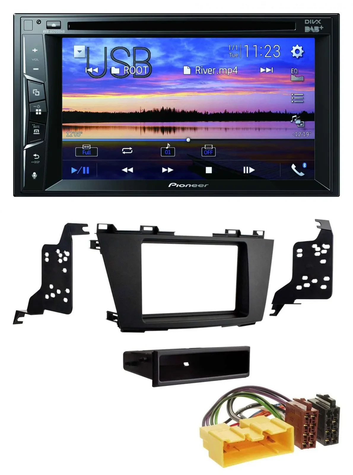 Автомагнитола Pioneer 2 DIN, Bluetooth, USB, DVD, DAB, MP3 для Mazda 5 (CR, с 2010)