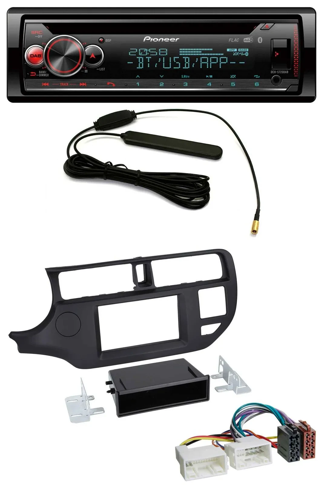 Pioneer USB DAB MP3 Bluetooth CD Autoradio für Kia Rio (UB 2011-2014) schwarz