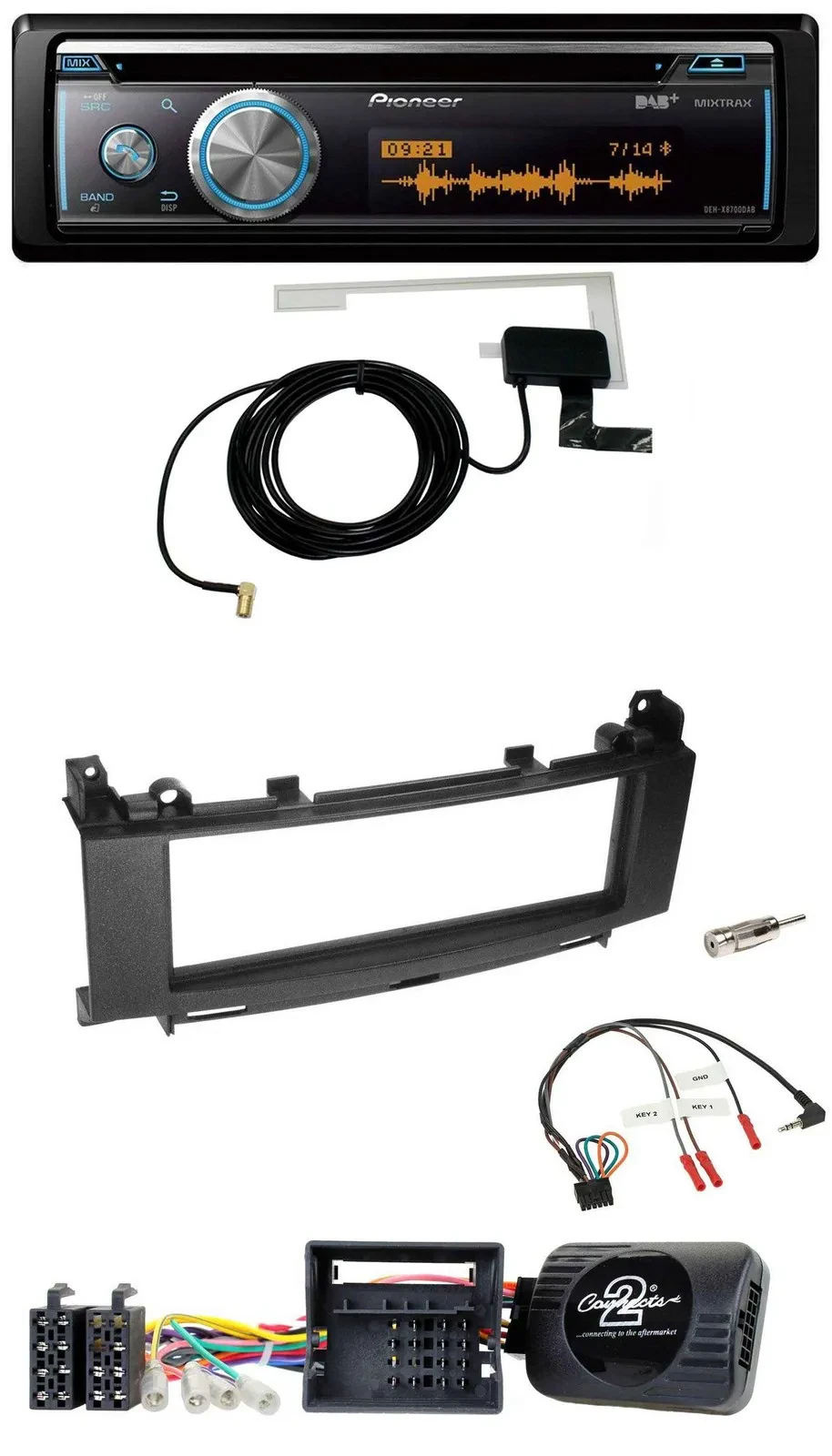 Pioneer Bluetooth DAB Lenkrad USB CD Autoradio für Mercedes A-Klasse 05-12 B-Kla