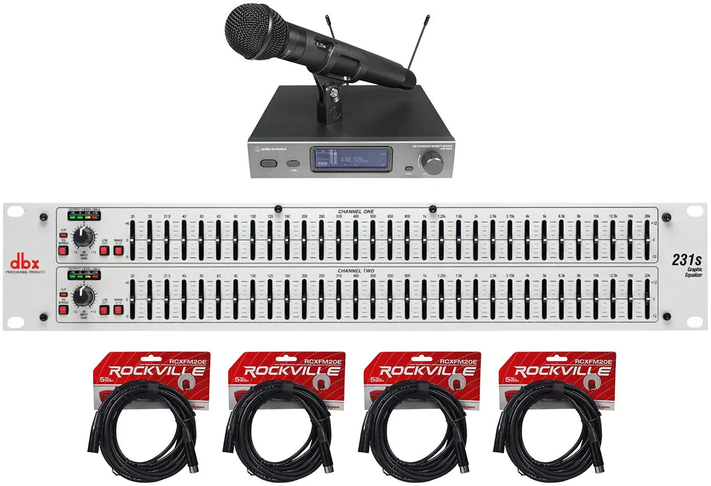 Микрофонная радиосистема Audio-technica ATW-3212/C510EE1 3000 (набор, с DBX 231s EQ и RCXFM20E-Б, 4 шт.)