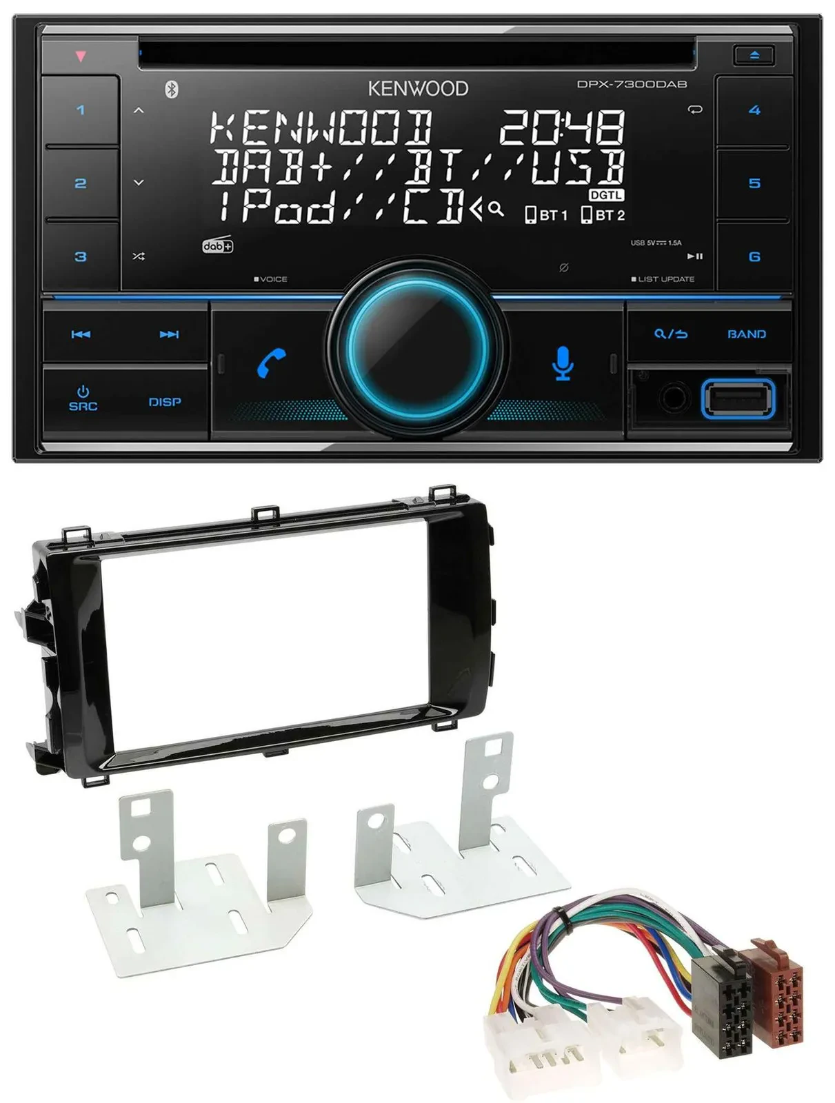 Автомагнитола для Toyota Auris (с 2013) Kenwood 2-DIN CD DAB USB MP3 Bluetooth