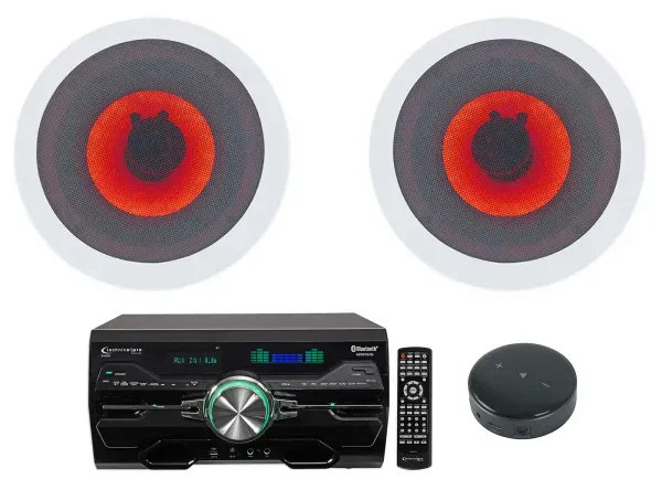 Technical Pro DV4000 Home DVD Amplifier+6.5" LED Ceiling Speakers+Wifi Receiver