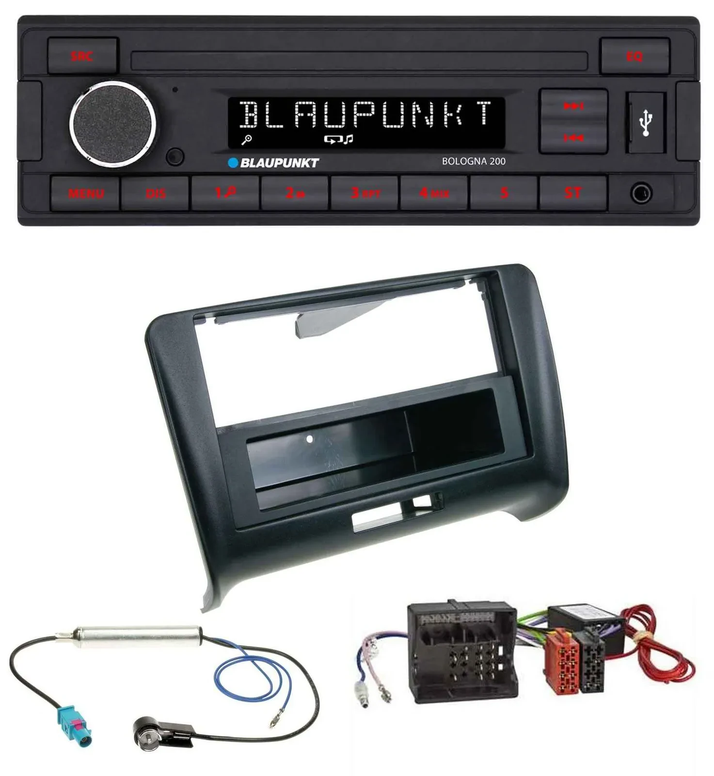 Автомагнитола для Audi TT Blaupunkt MP3/AUX/USB 1-DIN Quadlock (активная система)