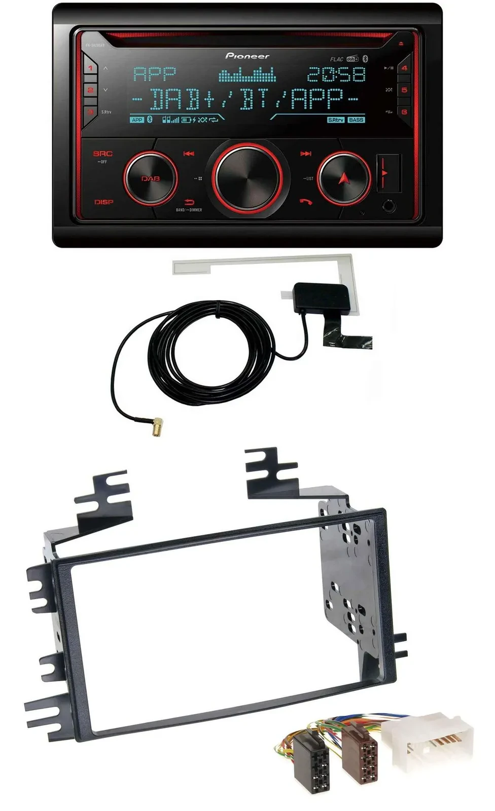 Автомагнитола Pioneer 2-DIN, MP3, DAB, USB, CD, Bluetooth для Kia Rio/Rio5/Sportage и Hyundai