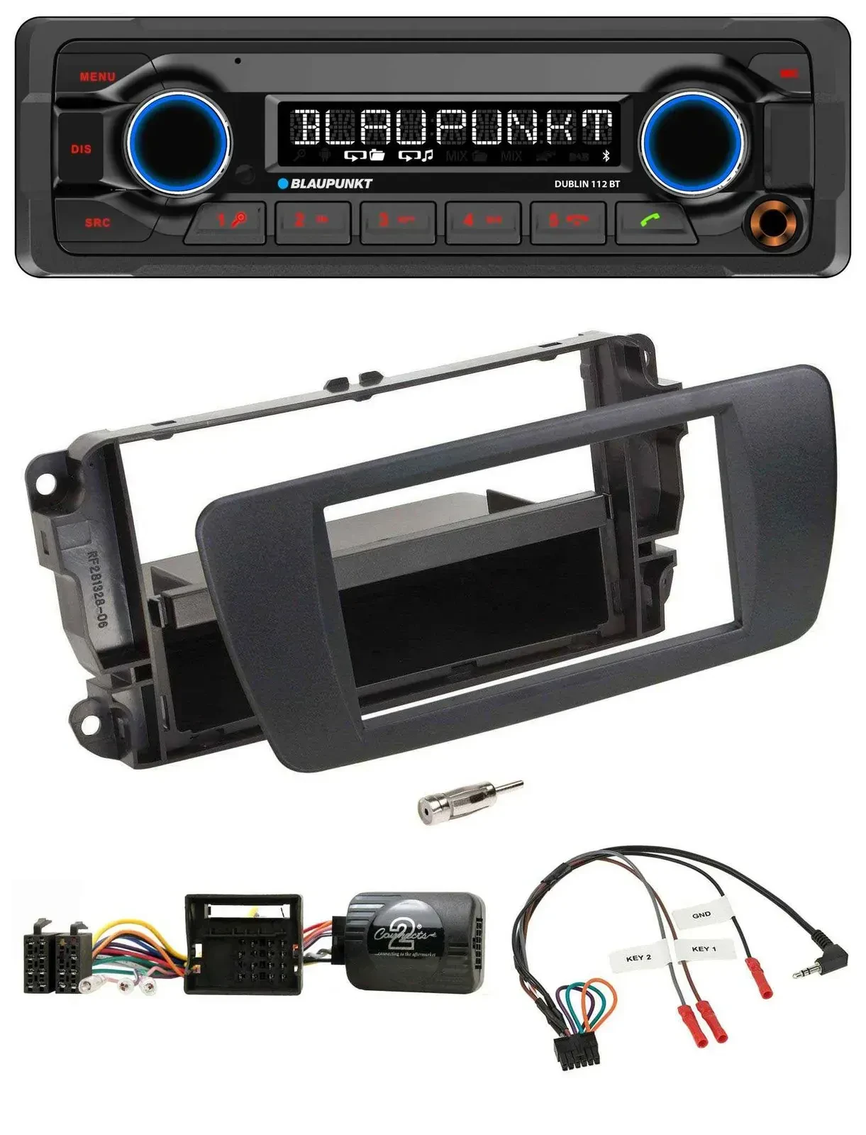 Blaupunkt MP3 Bluetooth USB Lenkrad Autoradio für Seat Ibiza nitschwarz