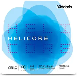 Одиночная струна для виолончели D'Addario Helicore Fourths Tuning Cello A String 4/4 Size, Medium