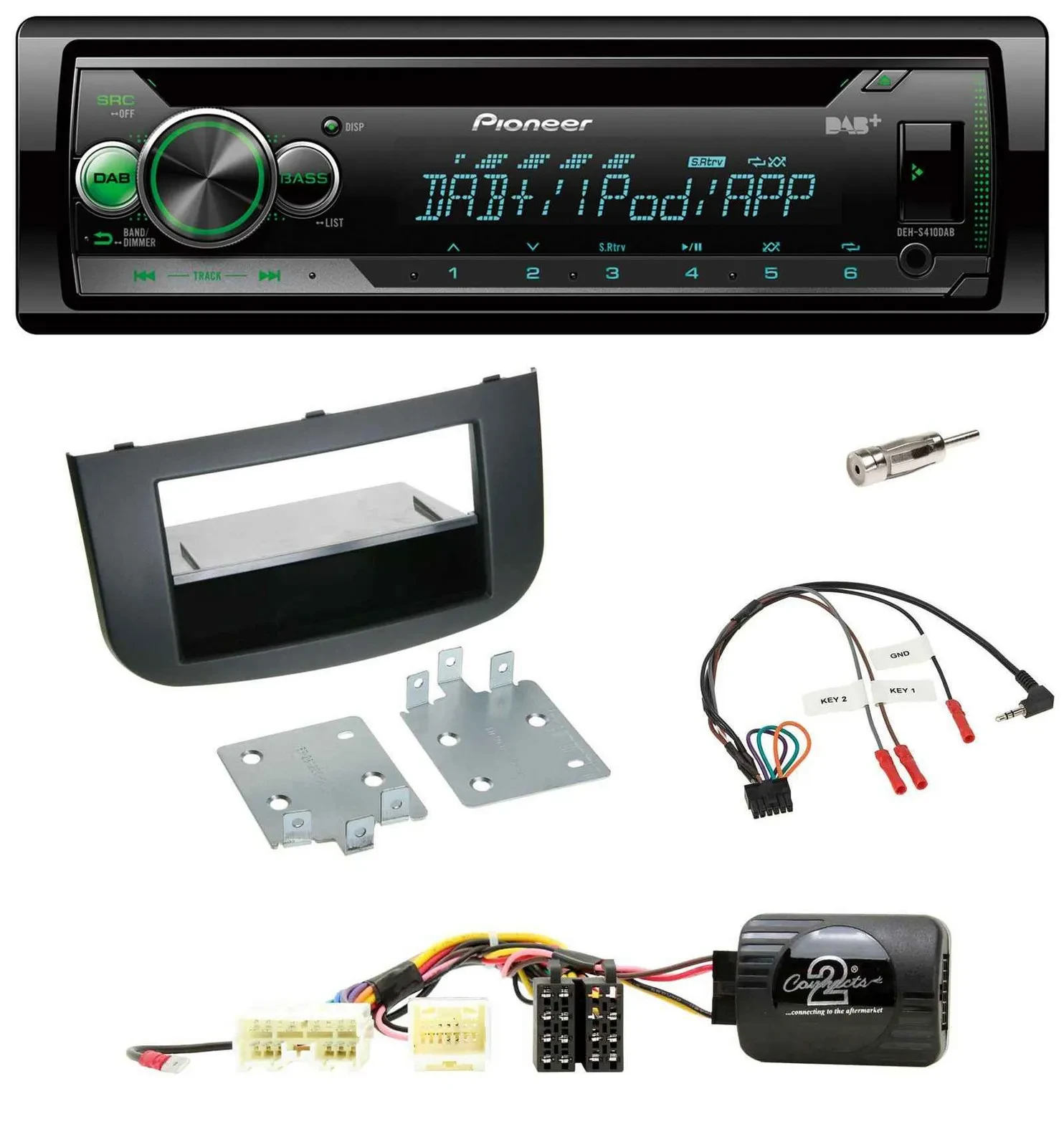 Pioneer USB MP3 DAB Lenkrad CD Autoradio für Mitsubishi Colt Z3B/Z3V/Z30/Z30G 08