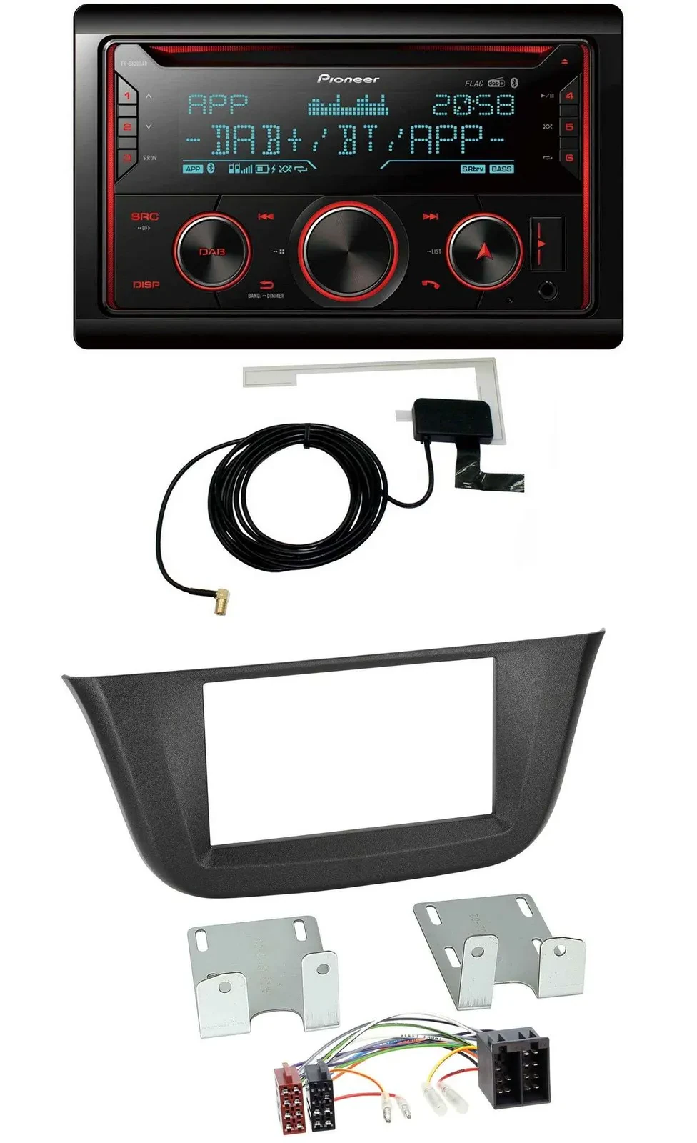 Pioneer 2DIN MP3 DAB USB CD Bluetooth Autoradio für Iveco Daily (ab 2014)