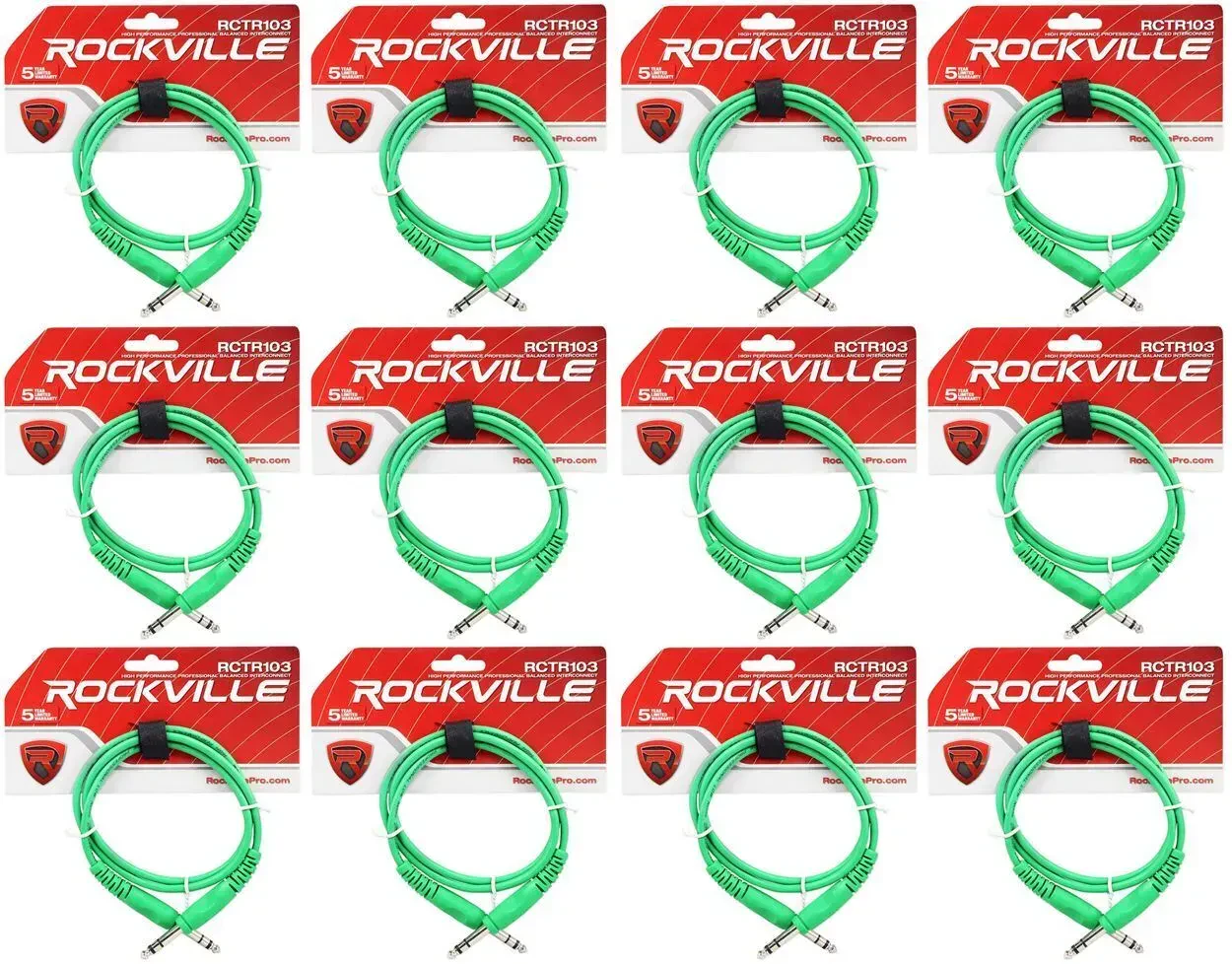 Коммутационный кабель Rockville RCTR103G Green 0.9 м (12 штук)