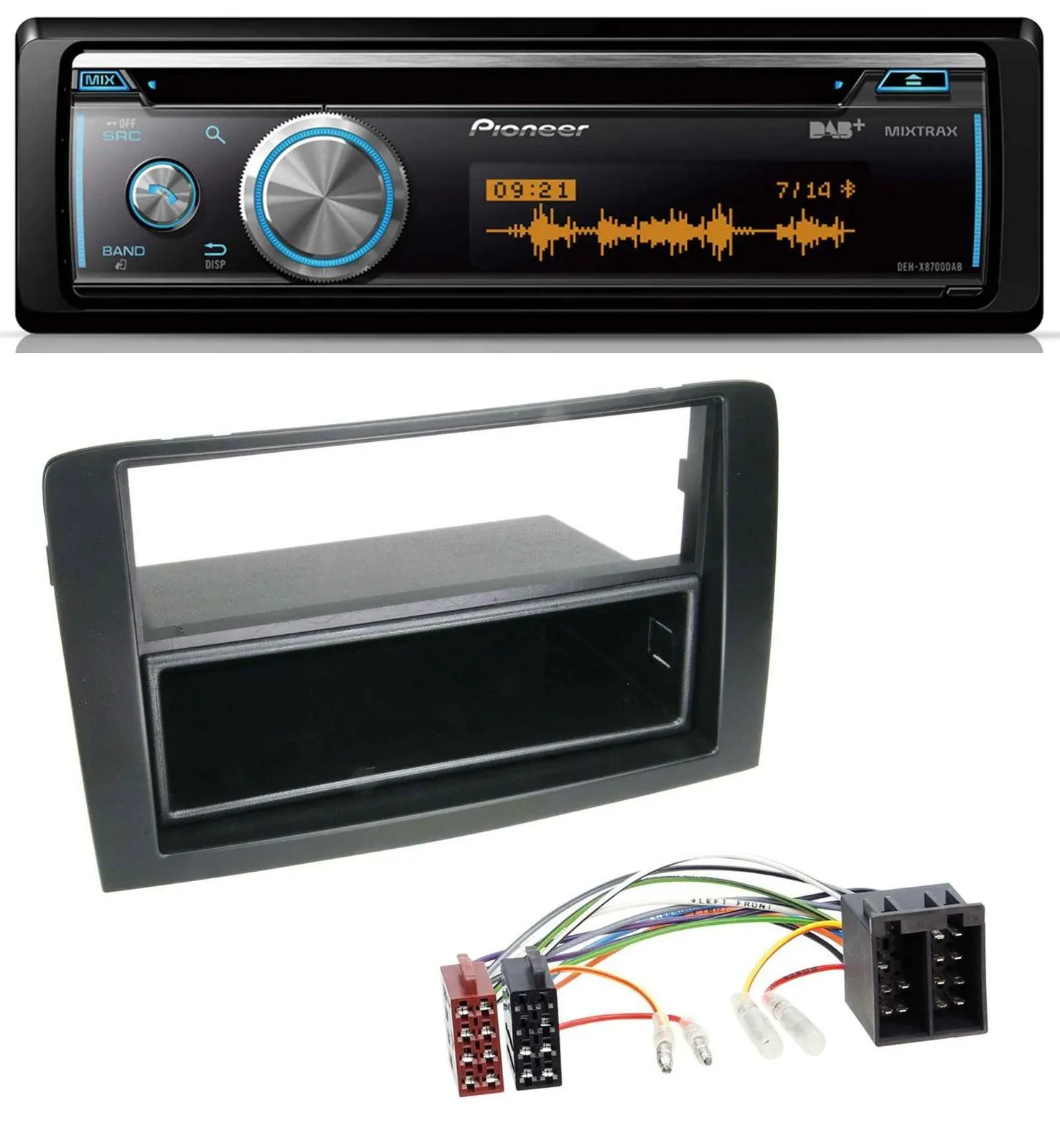 Pioneer MP3 DAB USB CD Bluetooth Autoradio für Fiat Idea (350 03-11) schwarz