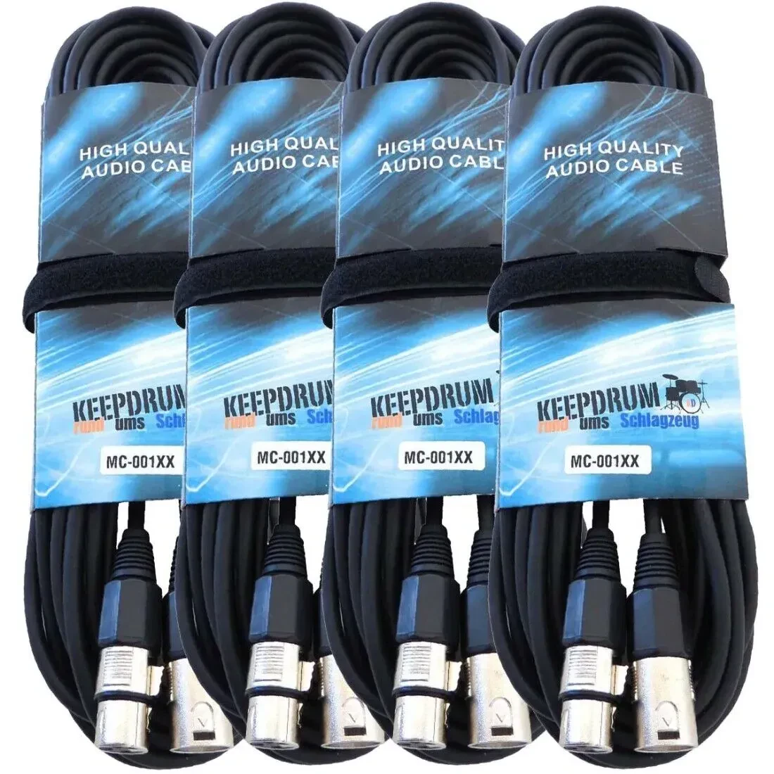 Микрофонный кабель keepdrum MC-001XX Black 15 м (4 штуки)