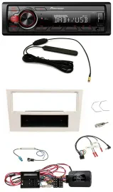 Pioneer MP3 DAB 1DIN Lenkrad USB Autoradio für Opel Corsa D perl-weiss 09-14