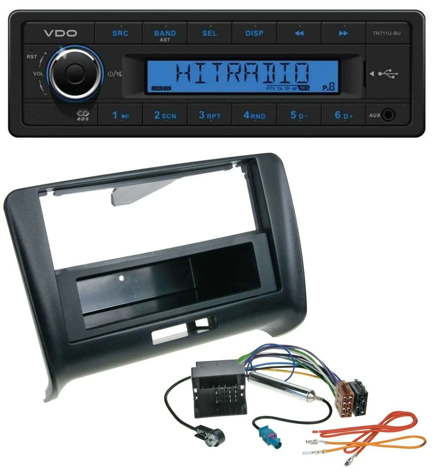 VDO AUX 1DIN MP3 USB Autoradio für Audi TT (2006-2014) - Quadlock