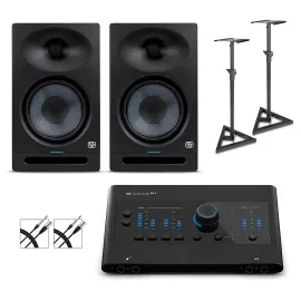 PreSonus Quantum ES4 Interface w/ Eris 2nd Gen Studio8 Pair, Cables & Stands