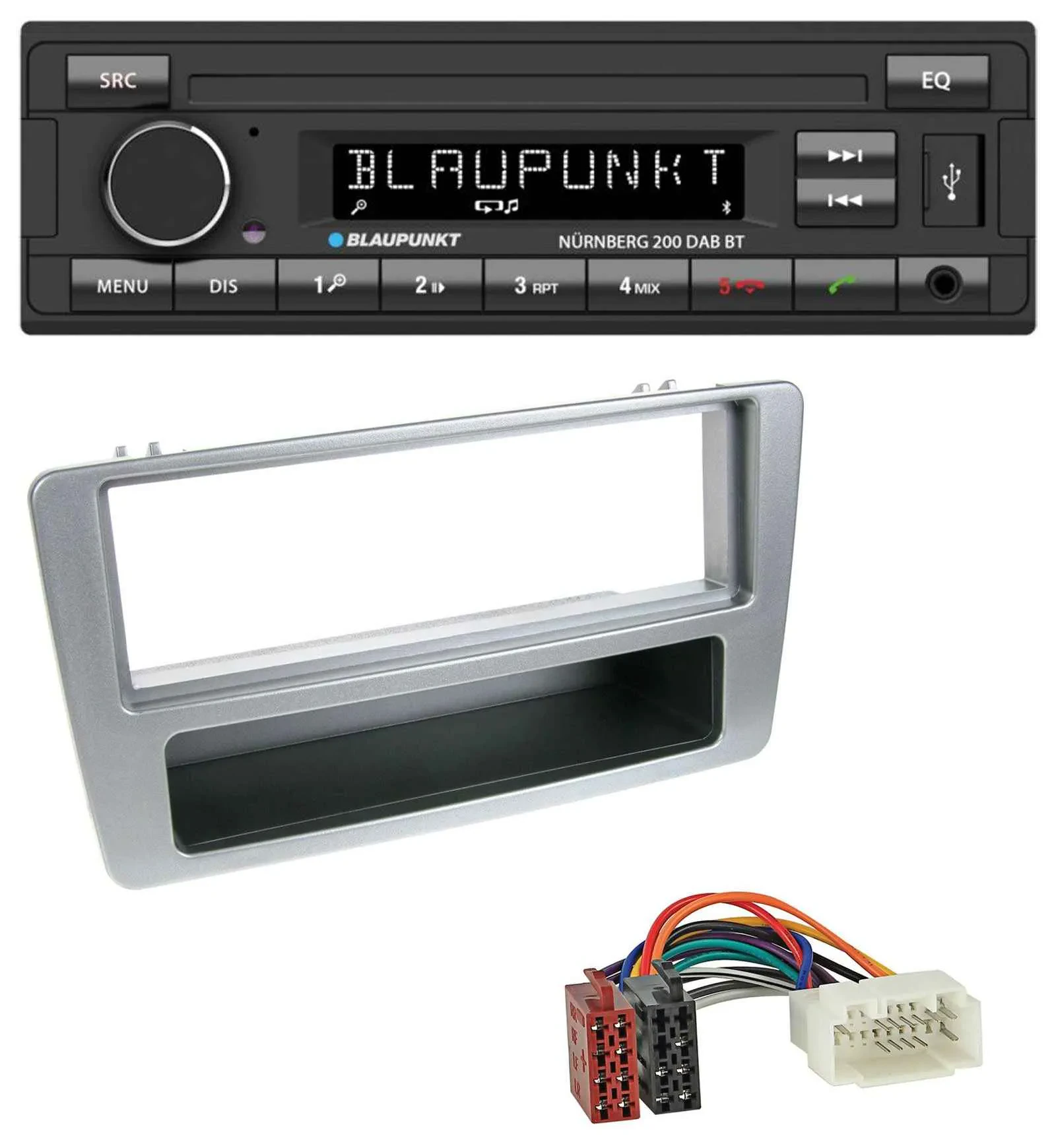 Автомагнитола для Honda Civic 2001–2003 Blaupunkt USB DAB MP3 Bluetooth серебристая (для версии с ручным кондиционером)